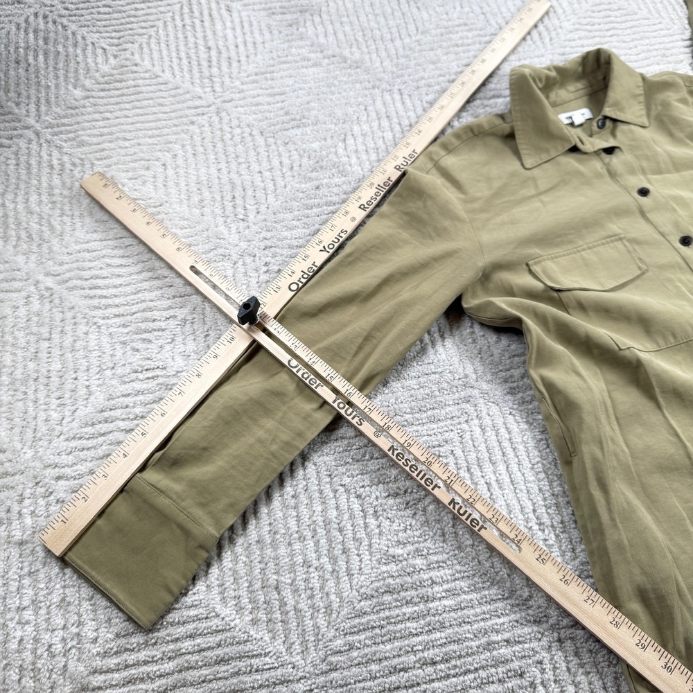 Nordstrom Shirt Dress Womens Medium Olive Khaki Utility Safari Earthy Gorpcore - Picture 9 of 11